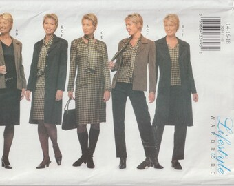 Butterick 3254 ライフスタイル ミセス ジャケット トップ ドレス スカート パンツ 縫製パターン サイズ 14 16 18 UNCUT FF