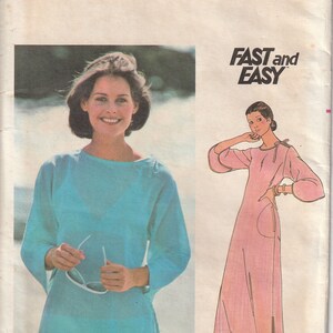 May include: Vintage Butterick sewing pattern 4822. The pattern features a woman in a light blue tunic and shorts, holding sunglasses, and a pink dress. The text on the pattern reads "FAST and EASY" and "Instant Fashion Patterns."