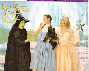 Simplicity 0674 Wizard Of Oz Elphaba The Wicked Witch Glinda & Dorothy  Costume Pattern Adult Size 12 14 16  Halloween Cosplay UNCUT