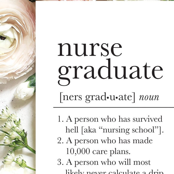 Nurse Graduation Card | Funny Nurse Graduation Gift | Nursing School Graduation Card | RN Graduating Gift | Nursing Nutrition Facts