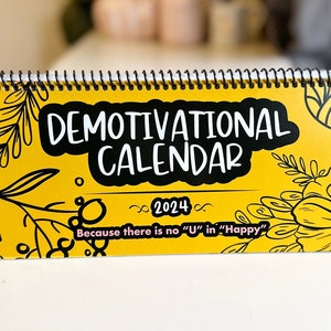 2024 Funny Desk Calendar Dark Humor Gift | Sarcastic Desk Calendar Coworker Gag Gift | White Elephant Office Gift | Monthly Quote Calendar