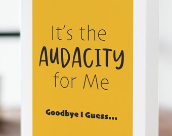 Going Away Card for Coworker | Funny Retirement Card | Sarcastic Coworker Leaving Card | New Job Card | Coworker Miss You | Audacity Card