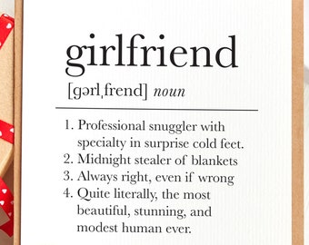 Funny Love Card for Girlfriend | I Love You Card | Anniversary Card for Her | Anniversary Gift | Card for Girlfriend | Girlfriend Definition