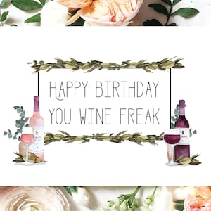 Wine Birthday Card for Wife | Funny Happy Birthday Card for Friend | Wine Lovers Gift | Happy Birthday Card for Girlfriend | Wine Freak