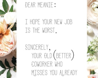 Funny Coworker Miss You Card | Sarcastic Coworker Card | Funny Miss You Coworker Gift | Miss You Already Card