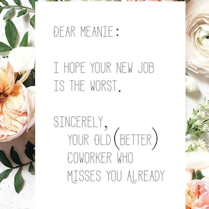 Funny Coworker Miss You Card | Sarcastic Coworker Card | Funny Miss You Coworker Gift | Miss You Already Card