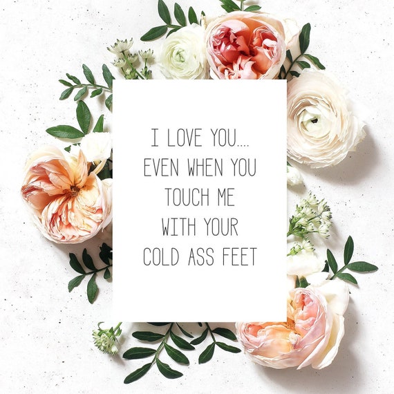 Funny Love Card for Wife | I Love You Card | Anniversary Card for Him | Anniversary Gift | Card for Husband | Cold Ass Feet | Mature Card