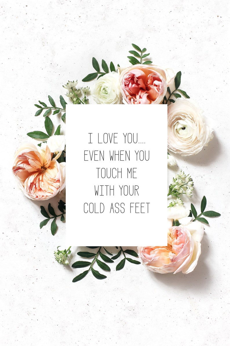 Funny Love Card | I Love You Card | Anniversary Day Card | Valentines Card | Card for Husband | Card for Wife | Cold Ass Feet | Mature Card