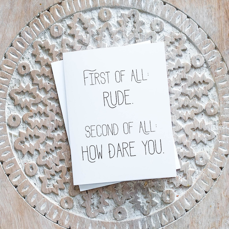 Funny Coworker Miss You Card | Sarcastic Coworker Goodbye Card | Funny Miss You Coworker Gift | First of All Rude and How Dare You