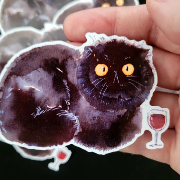 Red wine kitty sticker