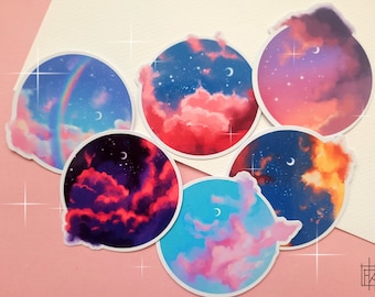 Dreamy skies stickerset - matte or glitter stickers