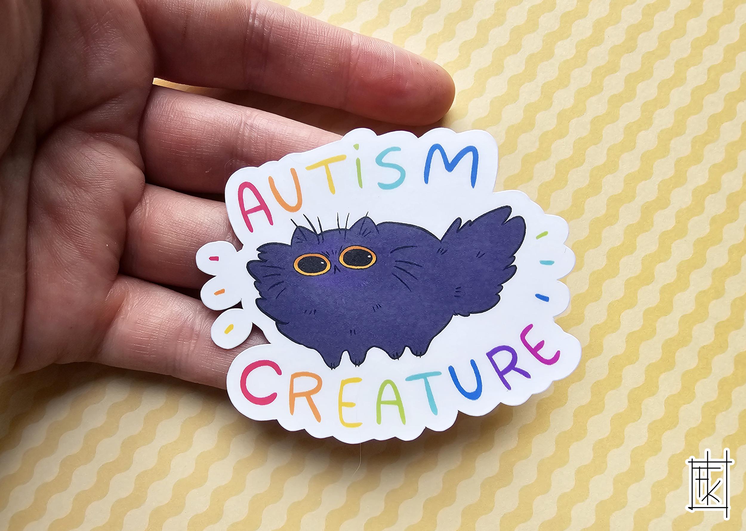 Autism Kitty Sticker Set - Matte or Glitter Stickers - Etsy