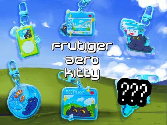 Frutiger Aero Kitty blindbag - acrylic charm