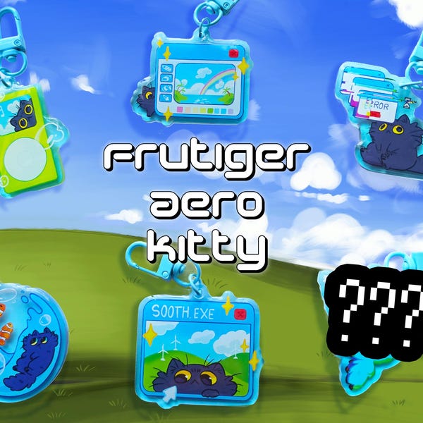 Frutiger Aero Kitty blindbag - acrylic charm