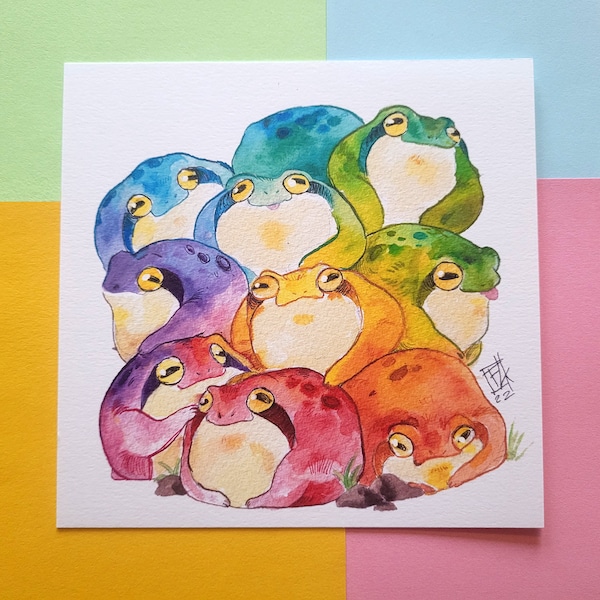 Pride Desert rain frogs | Watercolor print | 2 sizes