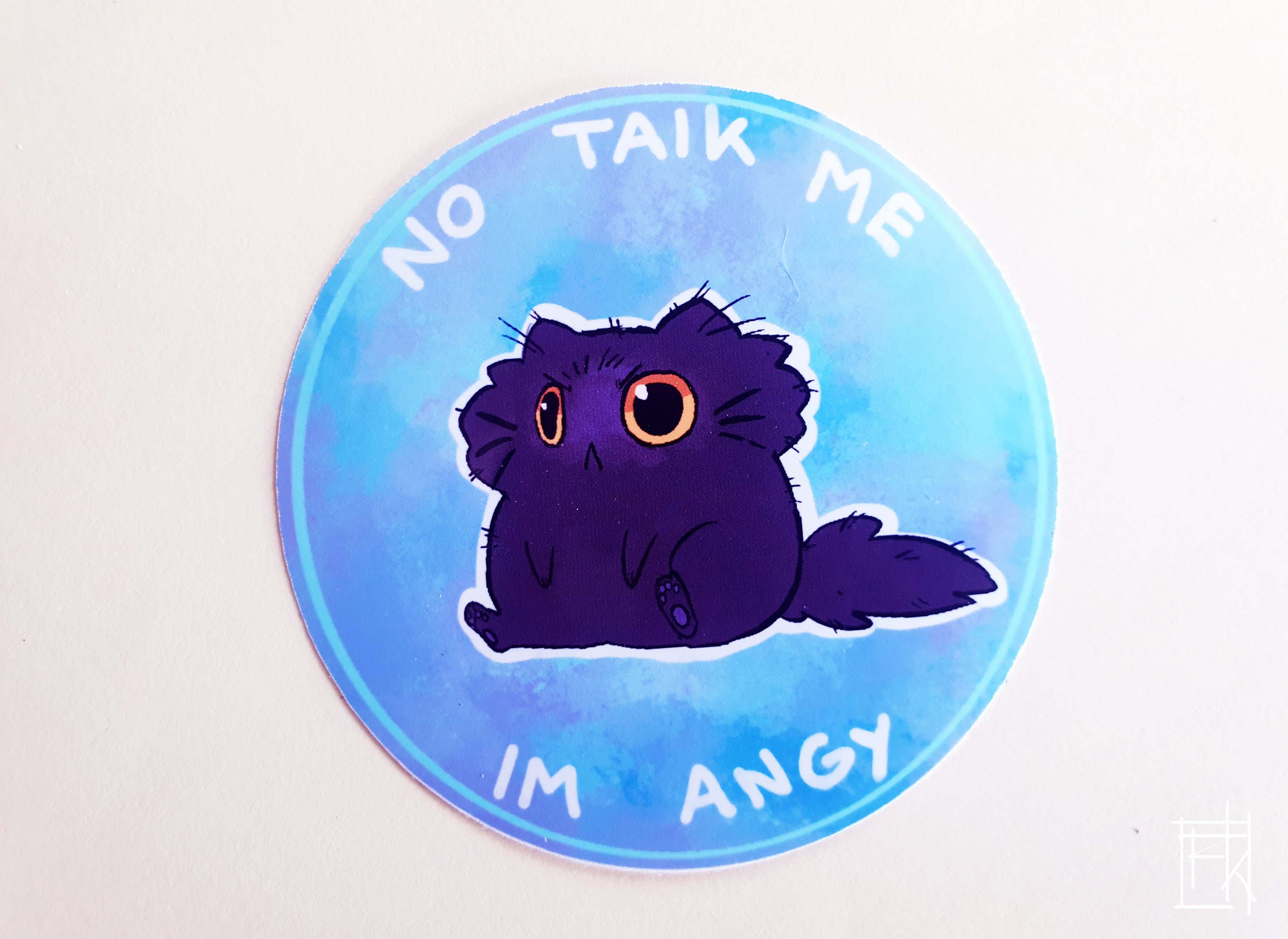 No Talk Me Im Angy // Angry Kitty Meme, Fluffy, Kawaii Art Print