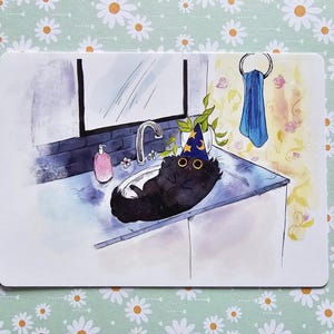 Cartão postal - Pia do banheiro Kitty