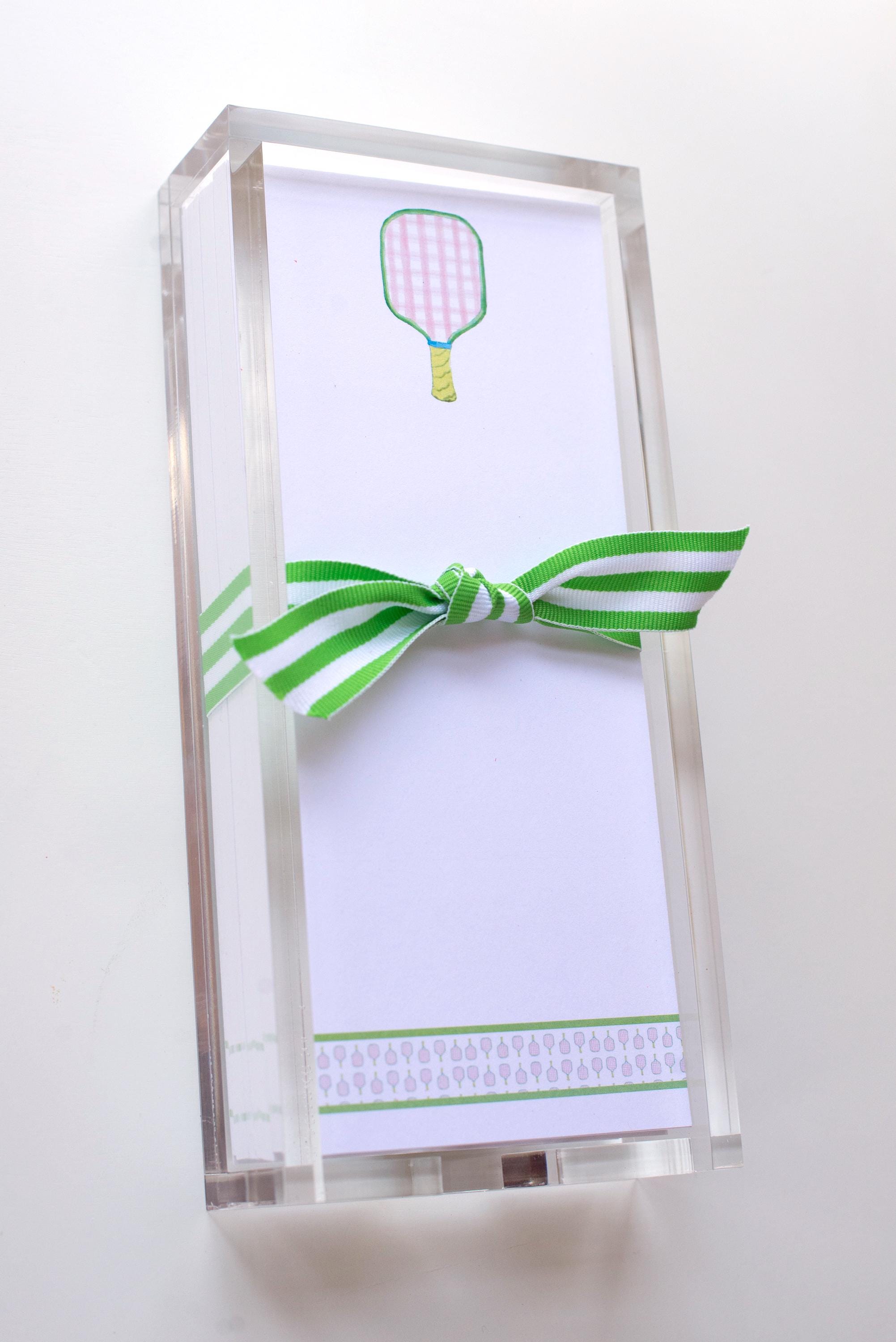 Picklball Notepad Pickleball List Notepad Premium Note Paper With Acrylic Tray Holder ...