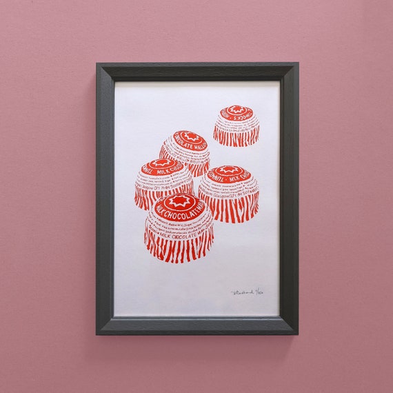 Teacake A4 wall print  |  risograph  |  Soy based red ink, recycled coffee cup paper  |  Signed and limited print