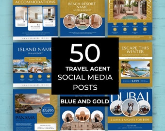 Travel Agent Canva Social Media Posts  INSTANT DOWNLOAD  Canva Editable  Travel Agent Instagram Post Templates Travel Agent Content JDF05