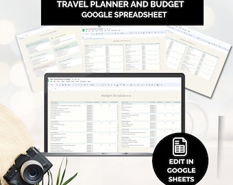 Travel Budget Planner INSTANT DOWNLOAD Finance Planner Trip Budget Planner Template Digital Travel Planner Google Spreadsheet travel planner