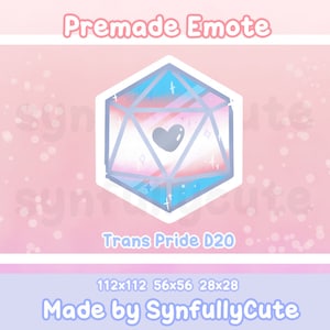 Premade Transgender Pride D20 Würfel Emote für Twitch und Discord