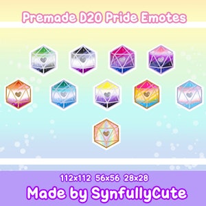 DnD W20 Polyedrische Pride Flagge LGBTQ Emotes Pack (10er Pack)