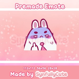 Grumpy Work Bunny Chibi Emote – Twitch & Discord (Digital Download)