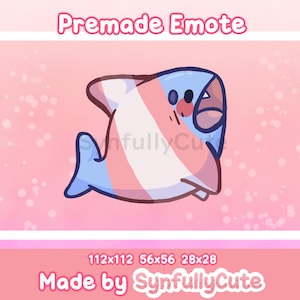 Premade Trans Blåhaj Shark Emote for Twitch and Discord