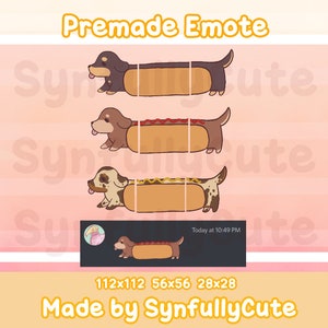 Teckel kawaii, Weenie Dog - Emotes Twitch et Discord