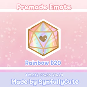 Vorgefertigtes D&D D20 Regenbogen Pride Twitch Discord Emote