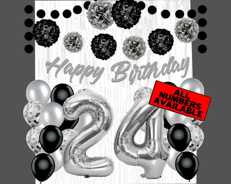 40 Inch Black Foil Number Balloons - 54th Birthday Decorations (5 & 4 Set)
