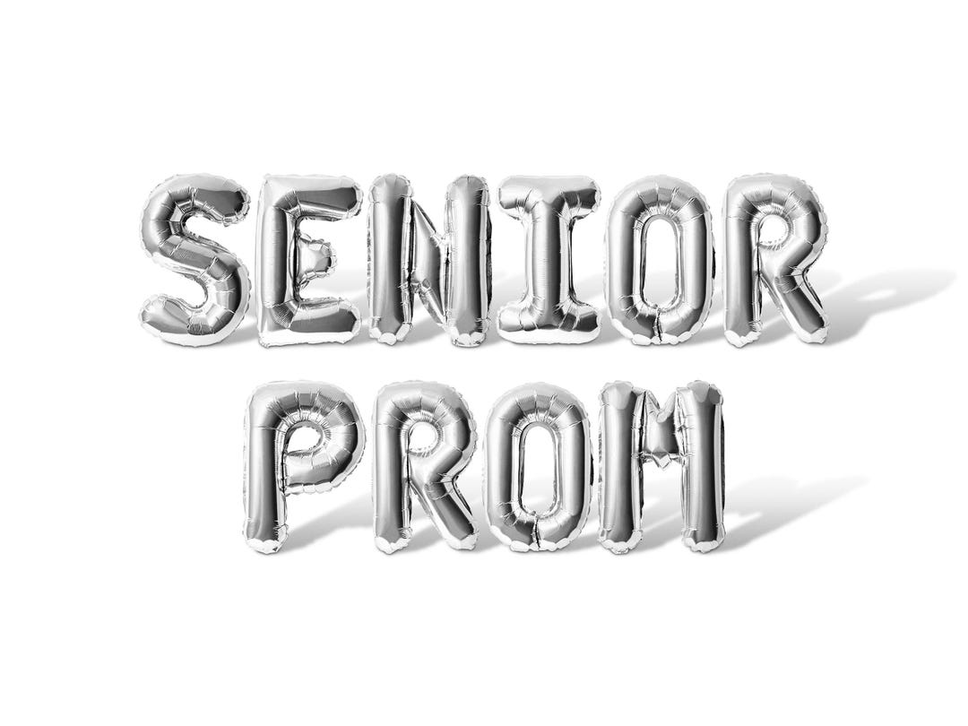 Senior Prom Text SENIOR PROM Letter Balloon Banner - 10 Color Options - Prom Party ...