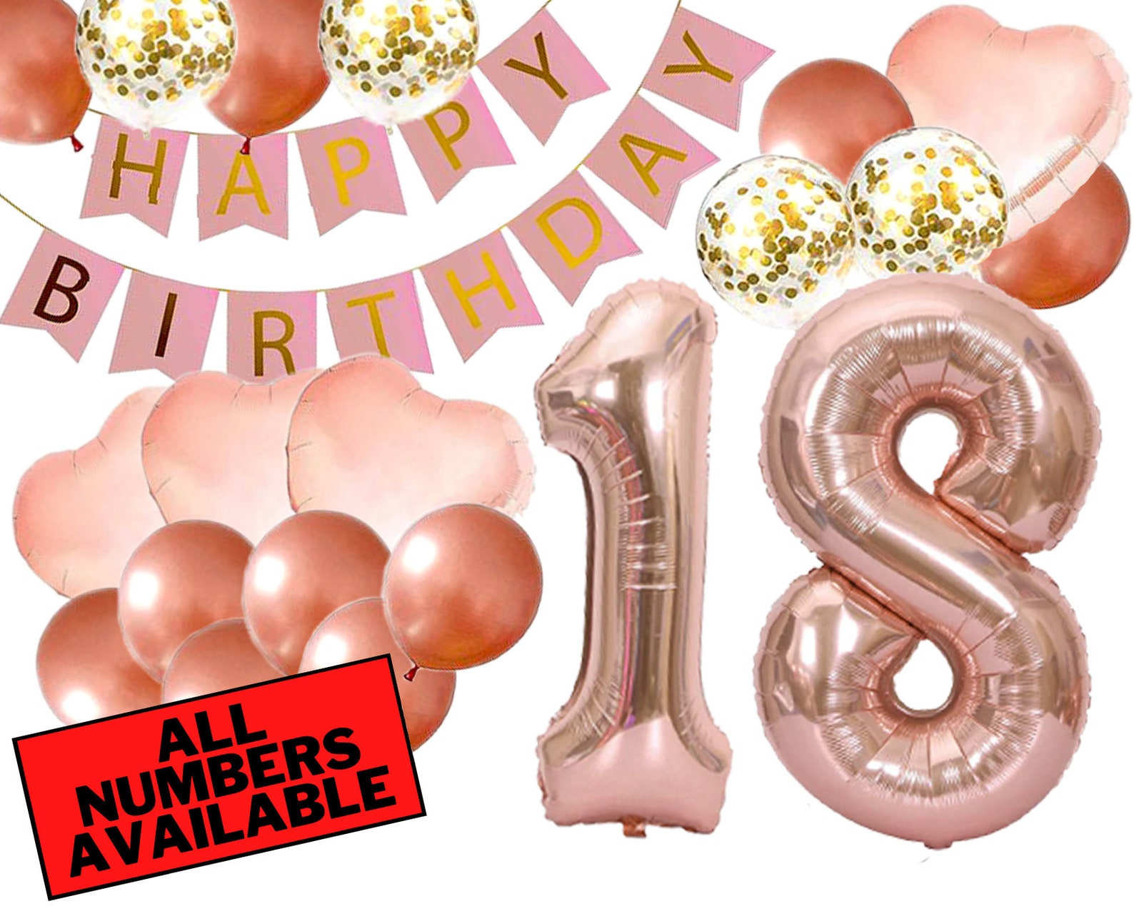 pink and white 18th birthday decorations