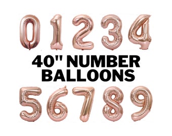 Large 42" Blue Number Balloon – Glossy Foil, Self Standing – Birthday Party Decoration
