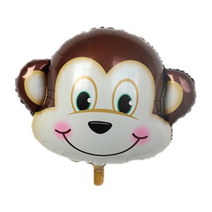 32&quot; Monkey Balloon - Jungle Safari Animals Balloons - Giant Zoo Animal Balloon - Zoo Theme Birthday - Foil Balloon - Birthday Party