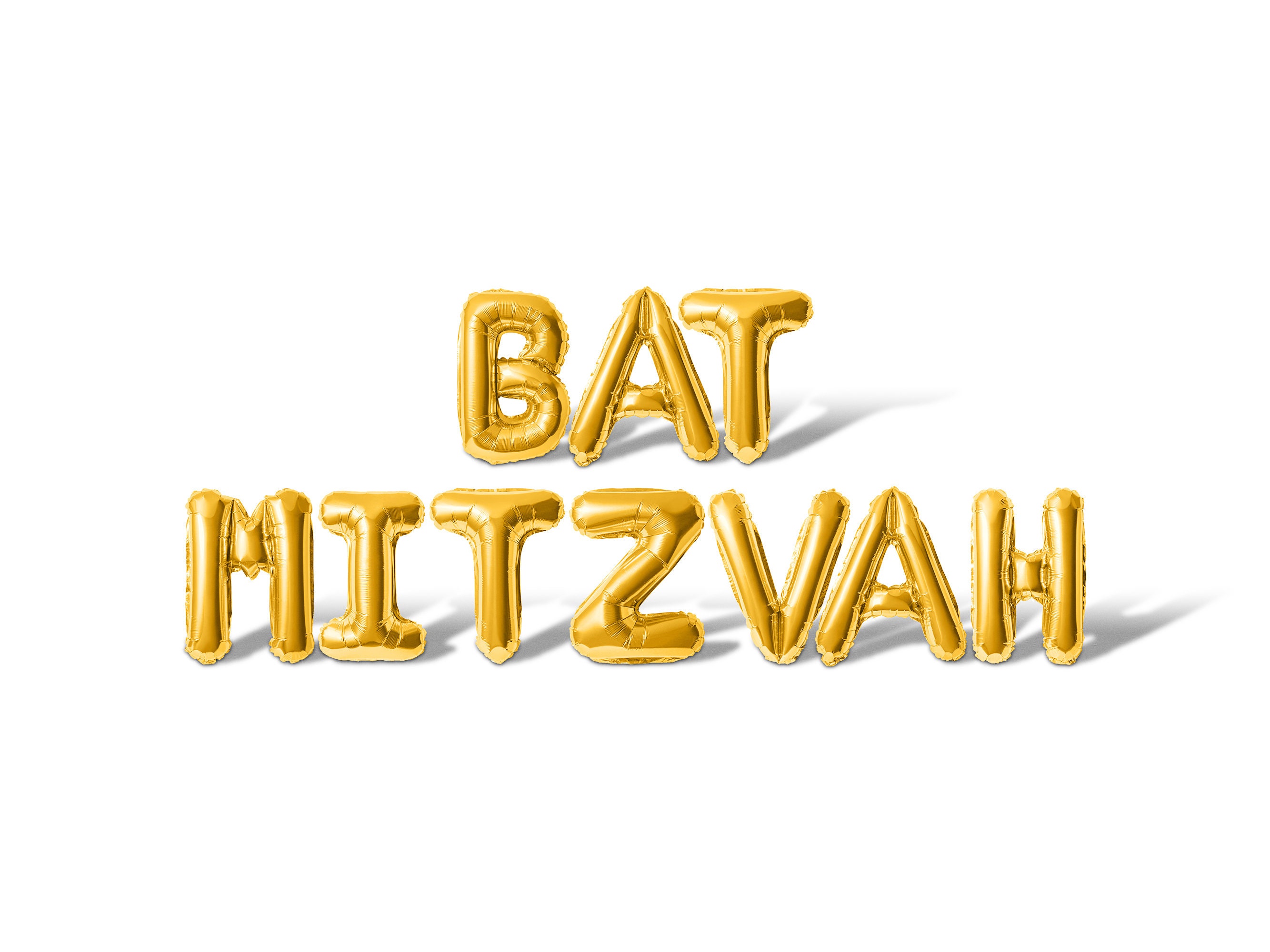BAT MITZVAH Letter Balloon Banner - 10 Color Options - Bat Mitzvah ...