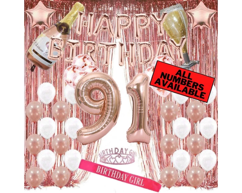 91. Geburtstag Rose Gold Dekorationen inkl. 40 Zahl Etsy