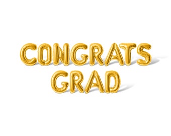 CONGRATS GRAD Balloon Banner - 10 Color Options - Graduation Party Decorations - DIY Party Supplies Letter Balloons For Graduates