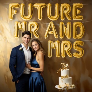 Future Mr and Mrs Letter Balloon Banner - 10 Color Options - Party ...