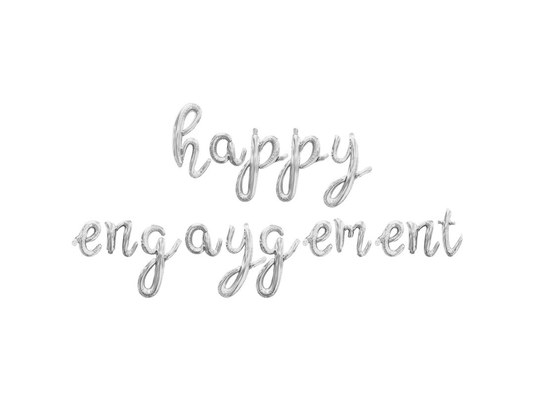 HAPPY ENGAYGEMENT Cursive Script Letter Balloon Banner - Gold, Rose ...