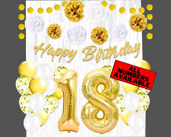 Set Decorazioni 18° Compleanno Ragazza - 42 Pezzi Con Palloncini Oro Rosa E Nero, Banner, Ghirlanda E Cake Topper - 2