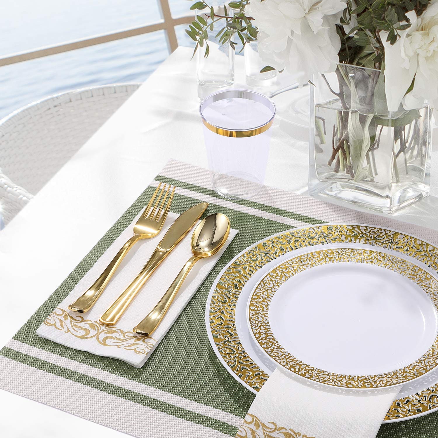 175 Piece Gold Lace Dinnerware Set 50 Gold Lace Design Etsy