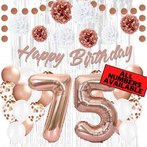 75 & Fabulous 75th Birthday Party Paper Banners Garlands Hanging Decorations 