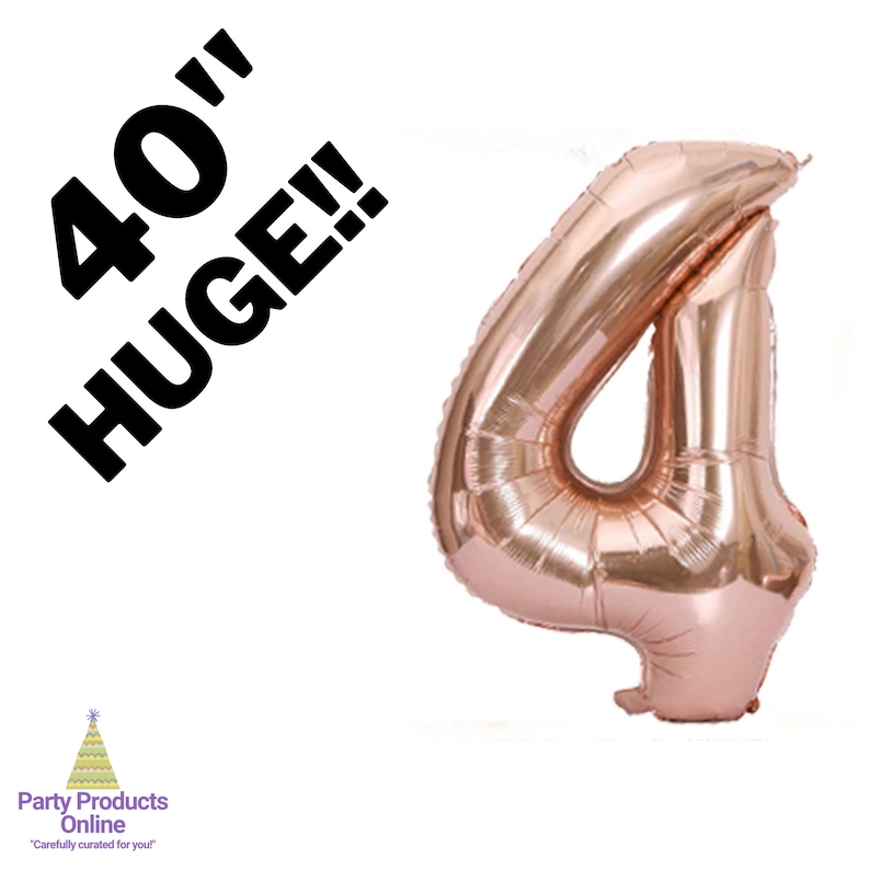 40 Inch Rose Gold Jumbo Number Balloons Huge Giant Foil Mylar Number Balloons for Birthday Party or Photo Shoot Self-Sealing Balloons image 5