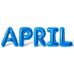 APRIL Letter Balloon Banner - 10 Color Options - April Birthday Party ...