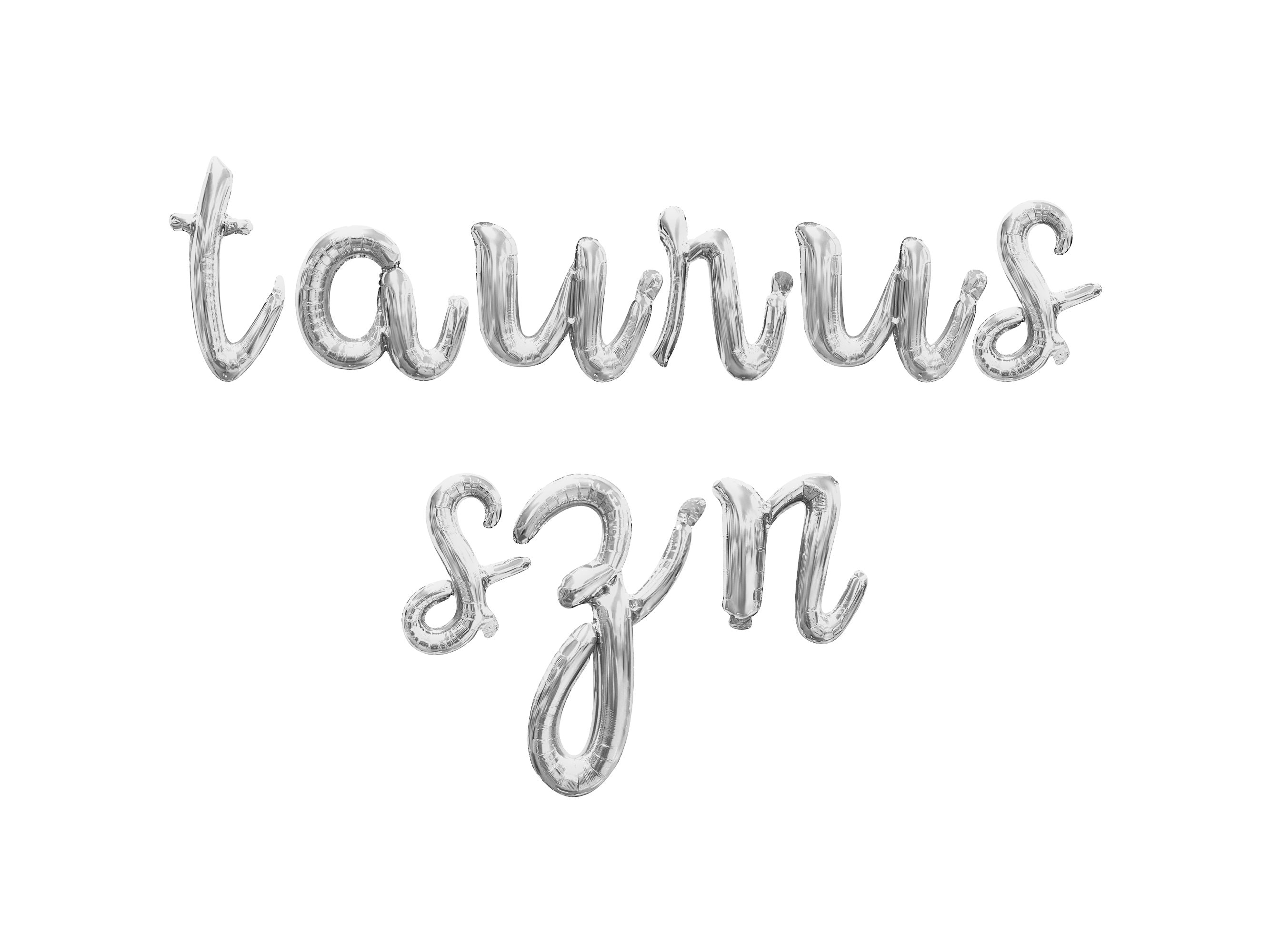 Taurus Cursive TAURUS SZN Cursive Script Letter Balloon Banner - Gold, Rose Gold ...