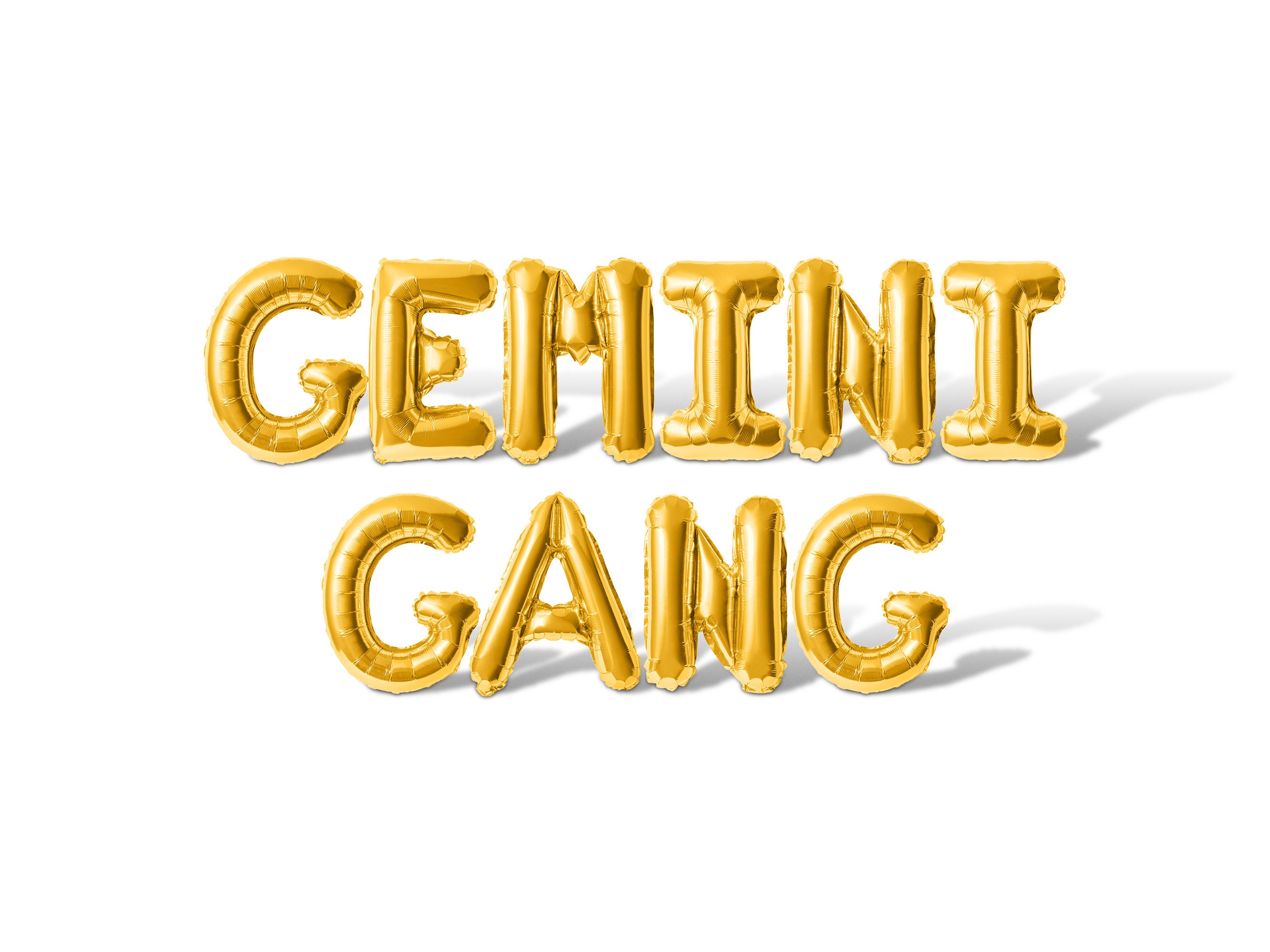 GEMINI GANG Letter Balloon Banner - 10 Color Options - Gemini