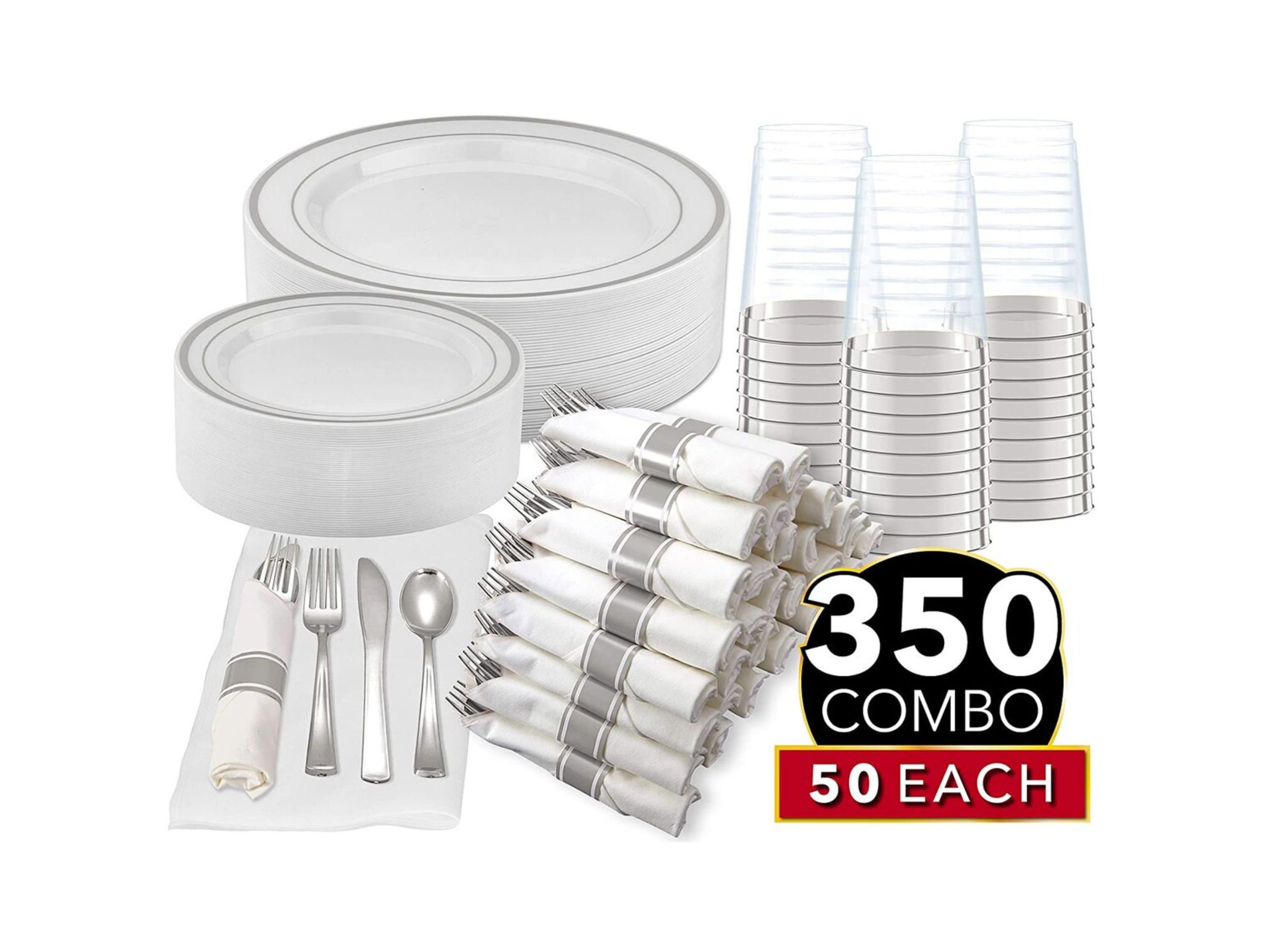 Vaisselle plastique - 350 pièces