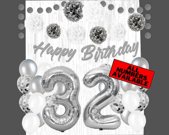 Kit Decorazione Compleanno – 32 Pezzi: Palloncini, Topper Per Torta E Striscione – Vivaci E Variopinti Per Festa A Tema - 5